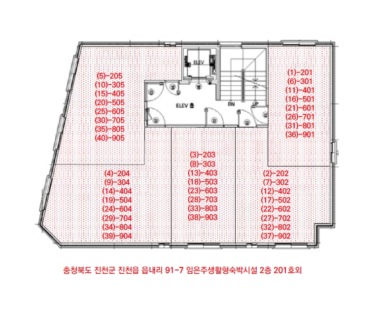 충청북도 진천군 진천읍 읍내리 91-7 임은주생활형숙박시설 2층201호 외 39개호 외 1필지 숙박(콘도등) 경매 사진 30