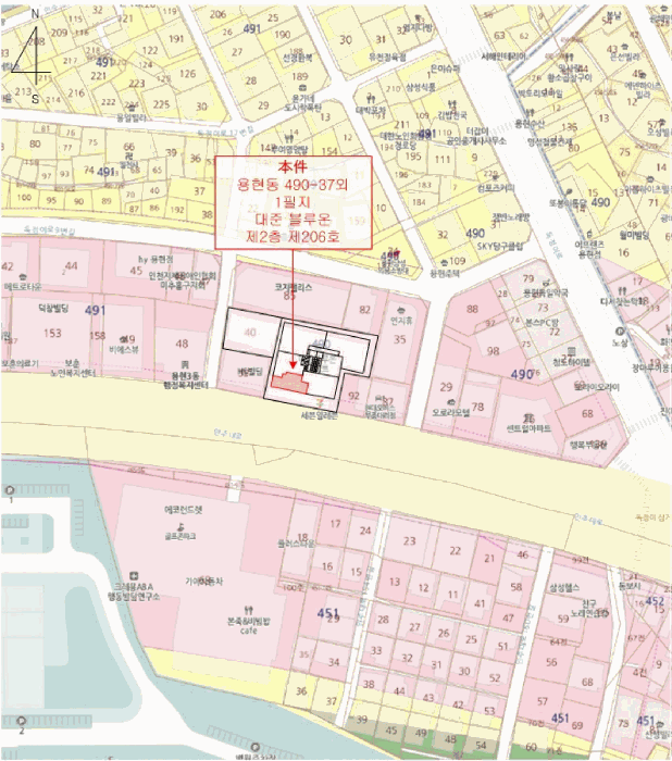 인천광역시 미추홀구 용현동 490-37 대준 블루온 2층206호 외 1필지 오피스텔(주거) 경매 사진 11