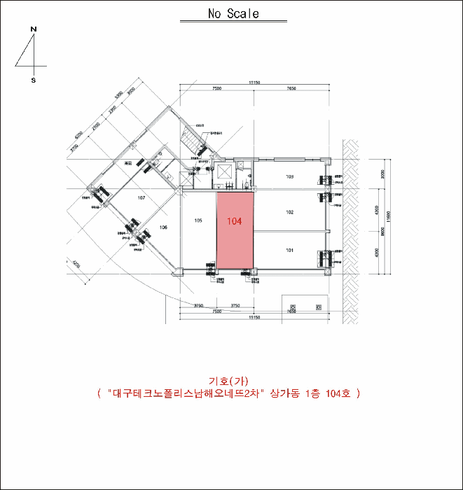 대구광역시 달성군 유가읍 봉리 604 대구테크노폴리스남해오네뜨2차 상가동 1층104호 근린상가 경매 사진 7