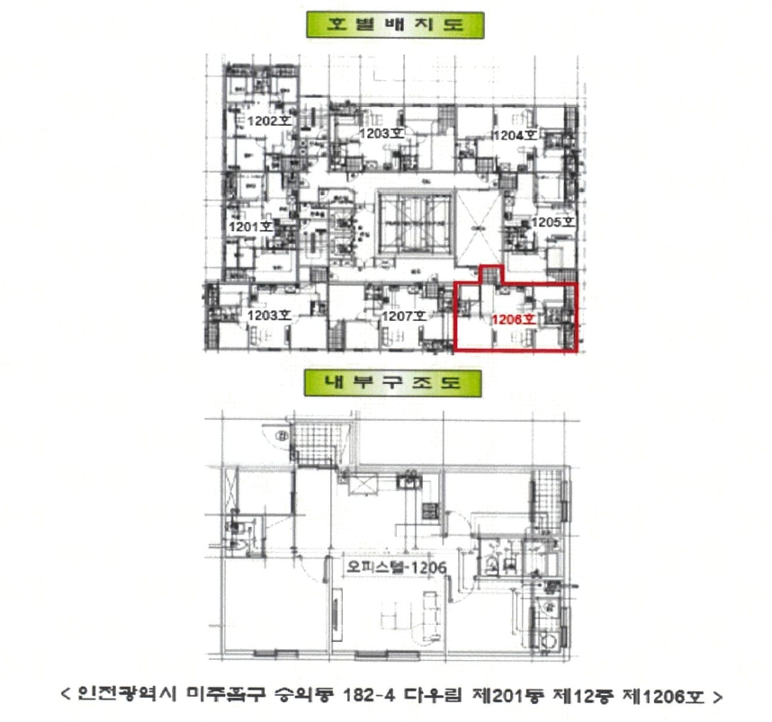 인천광역시 미추홀구 숭의동 182-4 다우림 201동 12층1206호 오피스텔 경매 사진 23