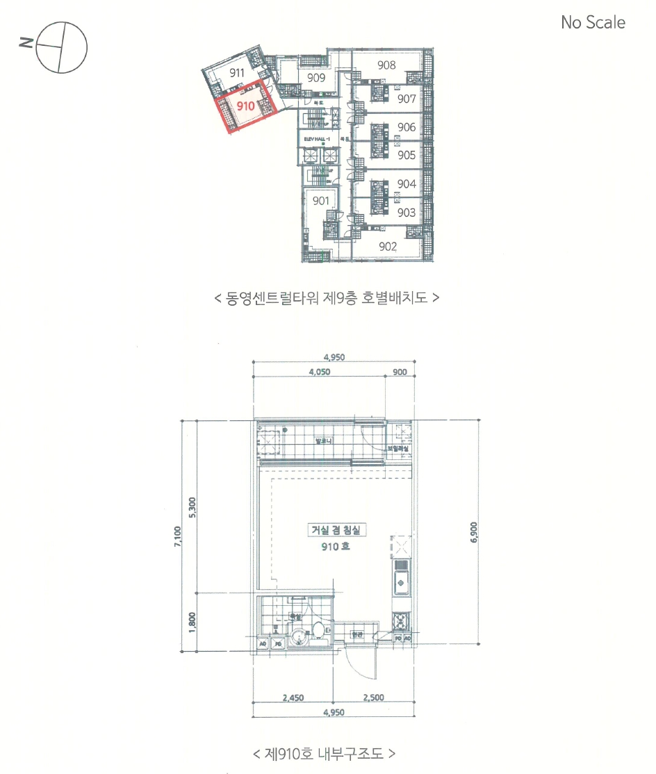경기도 평택시 신장동 247-5 동영센트럴타워 9층910호 외 2필지 도시형생활주택 경매 사진 12