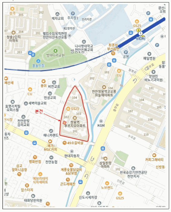 충청남도 천안시 서북구 쌍용동 2050 쌍용역푸르지오 102동 2층201호 아파트 경매 사진 24