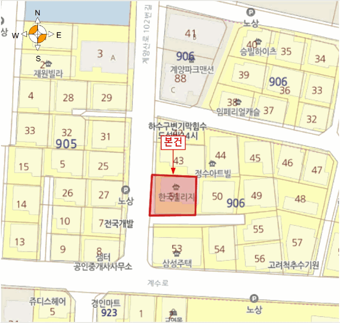 인천광역시 계양구 계산동 906-51 한국빌리지 1동 3층301호 다세대(빌라) 경매 사진 22