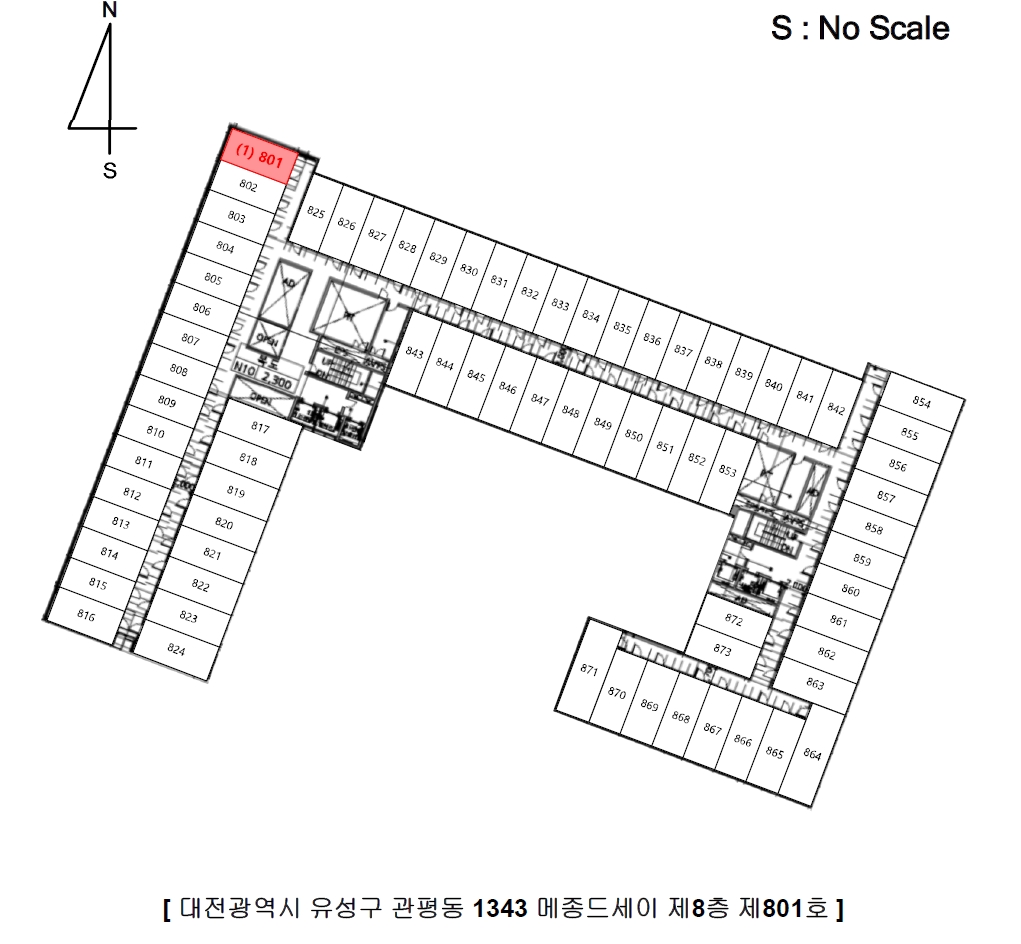 대전광역시 유성구 관평동 1343 메종드세이 8층801호 오피스텔 경매 사진 40