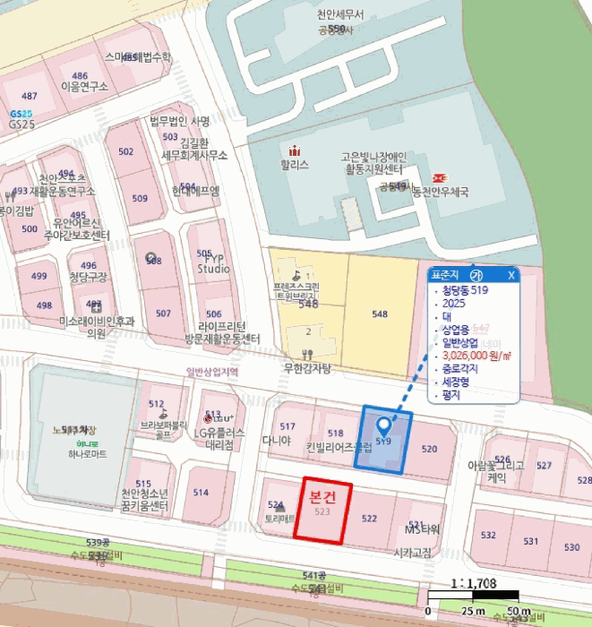 충청남도 천안시 동남구 청당동 523 대지 경매 사진 38