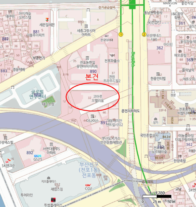 부산광역시 부산진구 전포동 890-32 전포 코아루 오펠리움오피스텔 26층2606호 오피스텔 경매 사진 24