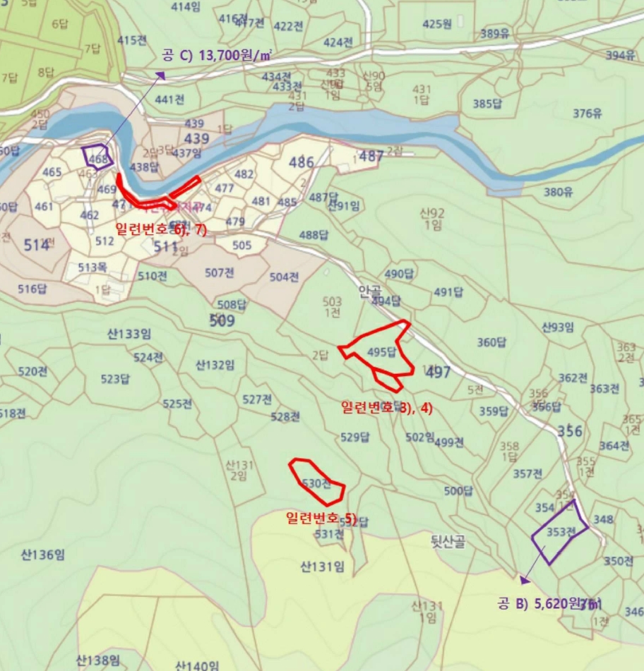 전라남도 곡성군 목사동면 용봉리 495 외 1필지 답 경매 사진 7