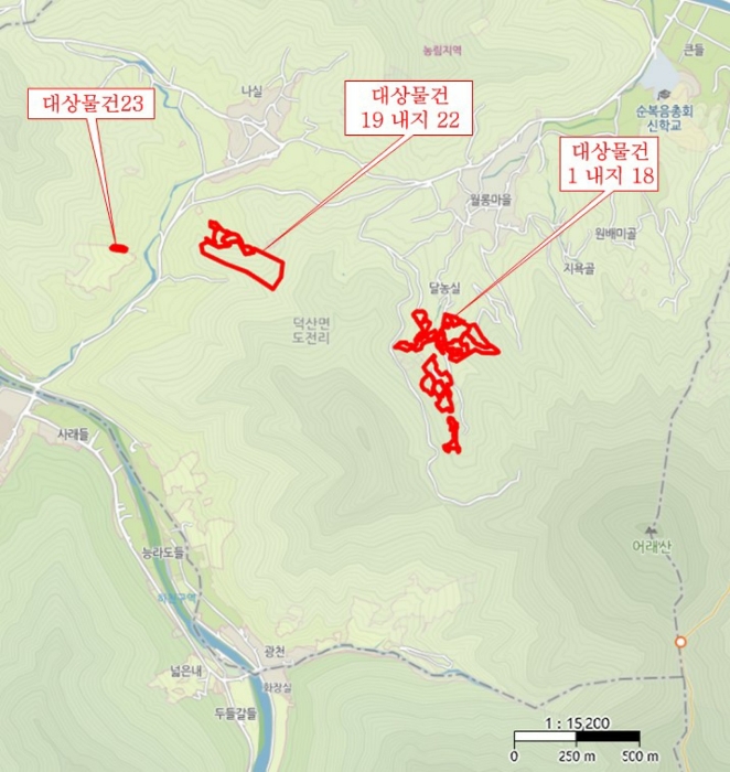 충청북도 제천시 덕산면 도전리 1038 외 1필지 임야 경매 사진 3